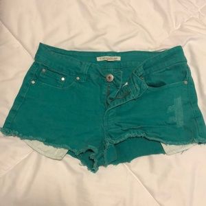 Forever 21 green denim shorts